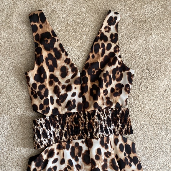 Bebe Cutout Leopard Jumpsuit - Picture 3 of 5
